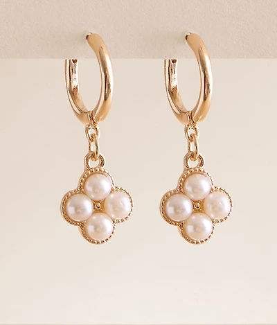 Faux Pearl Hoop Earring