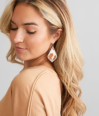 Cow Hide Teardrop Earring