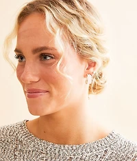 Faux Pearl Hoop Earring