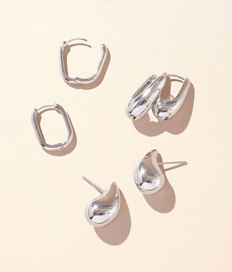 3 Pack Stud Earring Set