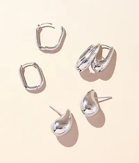 3 Pack Stud Earring Set