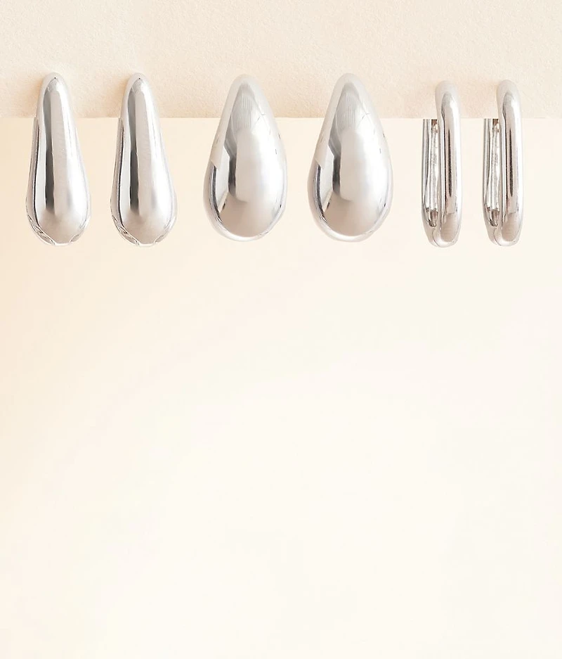 3 Pack Stud Earring Set
