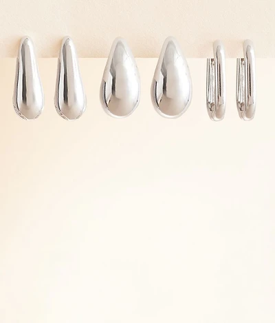 3 Pack Stud Earring Set
