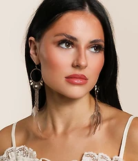 Feather Fringe Drop Earring