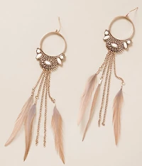 Feather Fringe Drop Earring