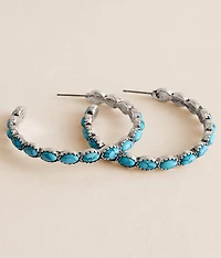 Turquoise Western Hoop Earring