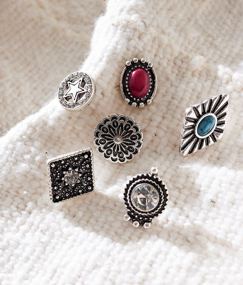6 Pack Western Earring Set