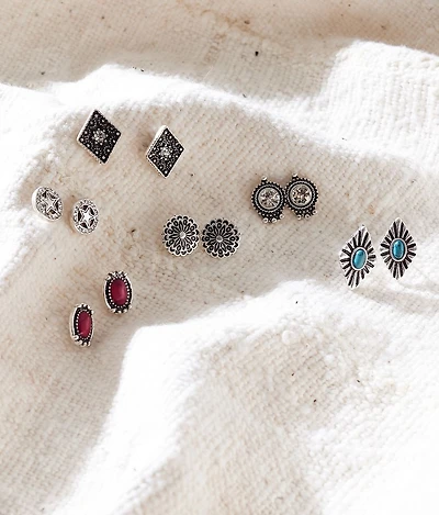 6 Pack Western Earring Set