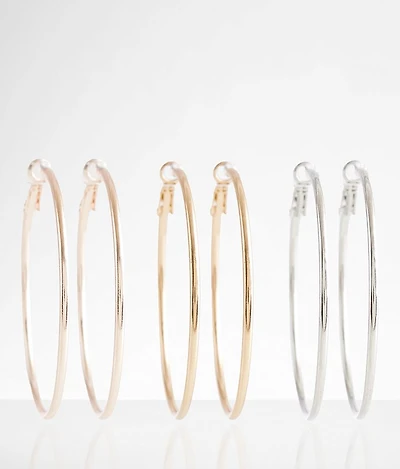 3 Pack Hoop Earring Set