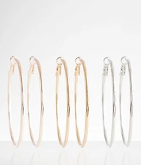 3 Pack Hoop Earring Set