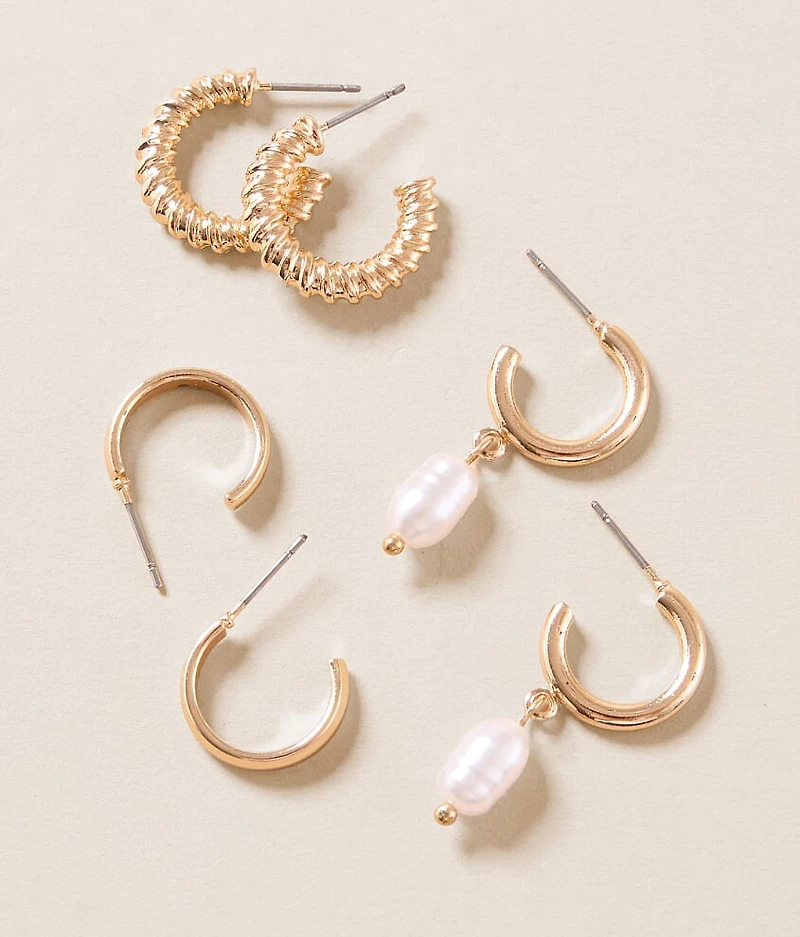 3 Pack Hoop Earring Set