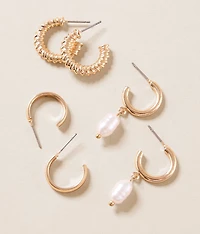 3 Pack Hoop Earring Set