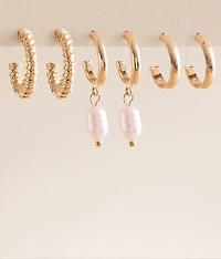 3 Pack Hoop Earring Set