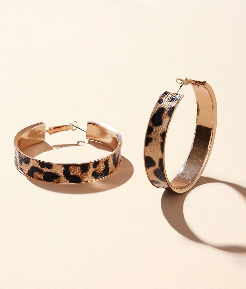 Cheetah Hoop Earring