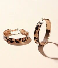 Cheetah Hoop Earring