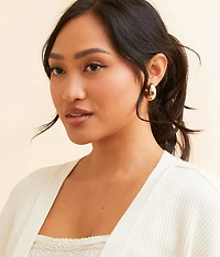 Faux Pearl Hoop Earring
