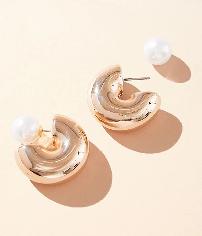 Faux Pearl Hoop Earring
