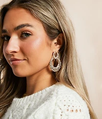 Oblong Glitz Hoop Earring