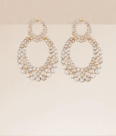 Oblong Glitz Hoop Earring