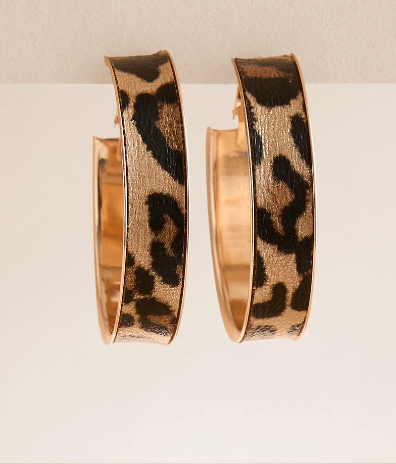 Cheetah Hoop Earring