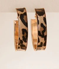 Cheetah Hoop Earring