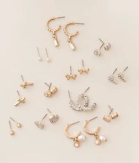 12 Pack Glitz Stud Earring Set