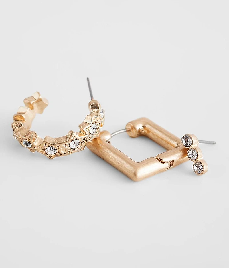 3 Pack Mixed Earring Set