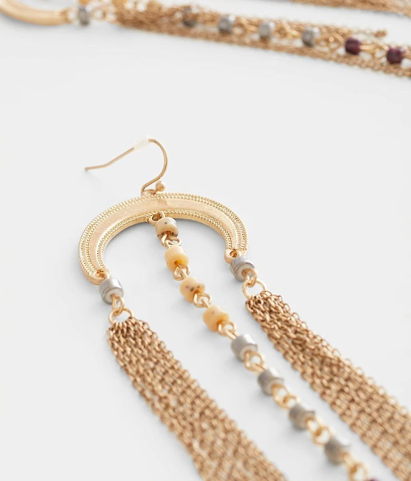 Beaded Fringe Drop Earring