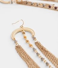 Beaded Fringe Drop Earring
