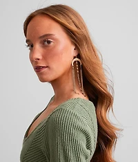 Beaded Fringe Drop Earring