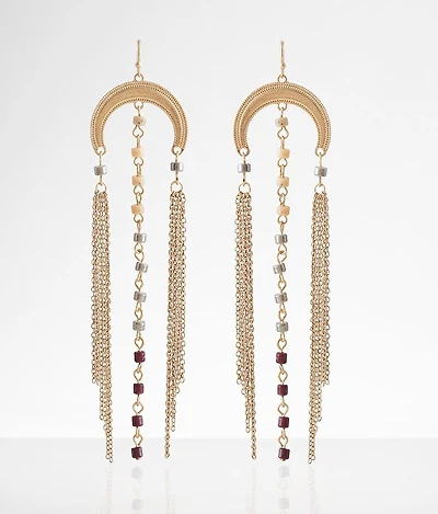 Beaded Fringe Drop Earring