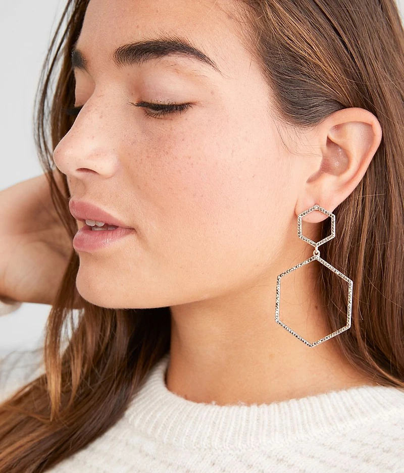 Glitz Hexagon Earring