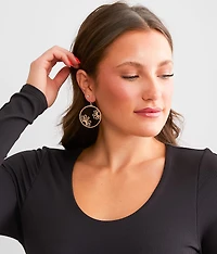 Flower Hoop Drop Earring