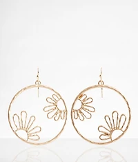 Flower Hoop Drop Earring