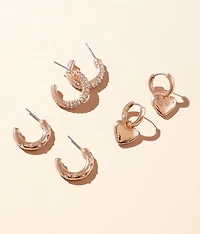 3 Pack Heart Earring Set