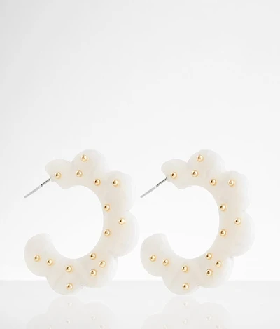 Resin Flower Hoop Earring