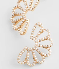 Faux Pearl Petal Earring