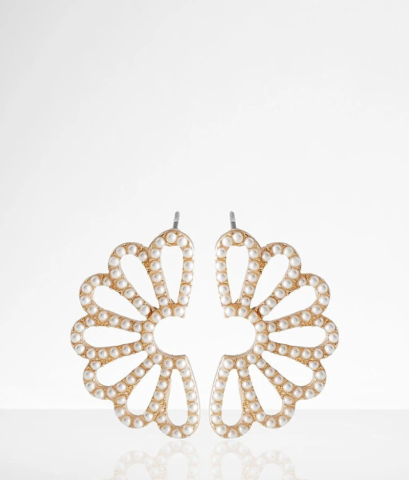 Faux Pearl Petal Earring