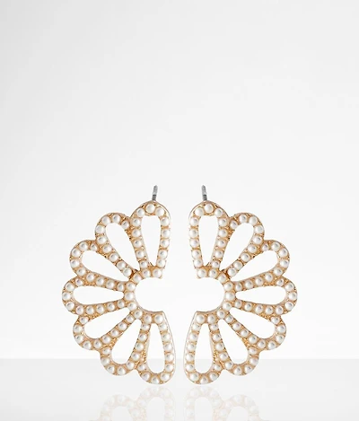 Faux Pearl Petal Earring