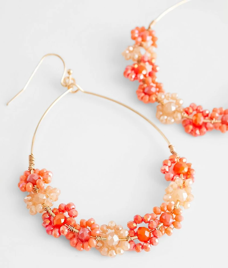 Flower Bead Drop Earring
