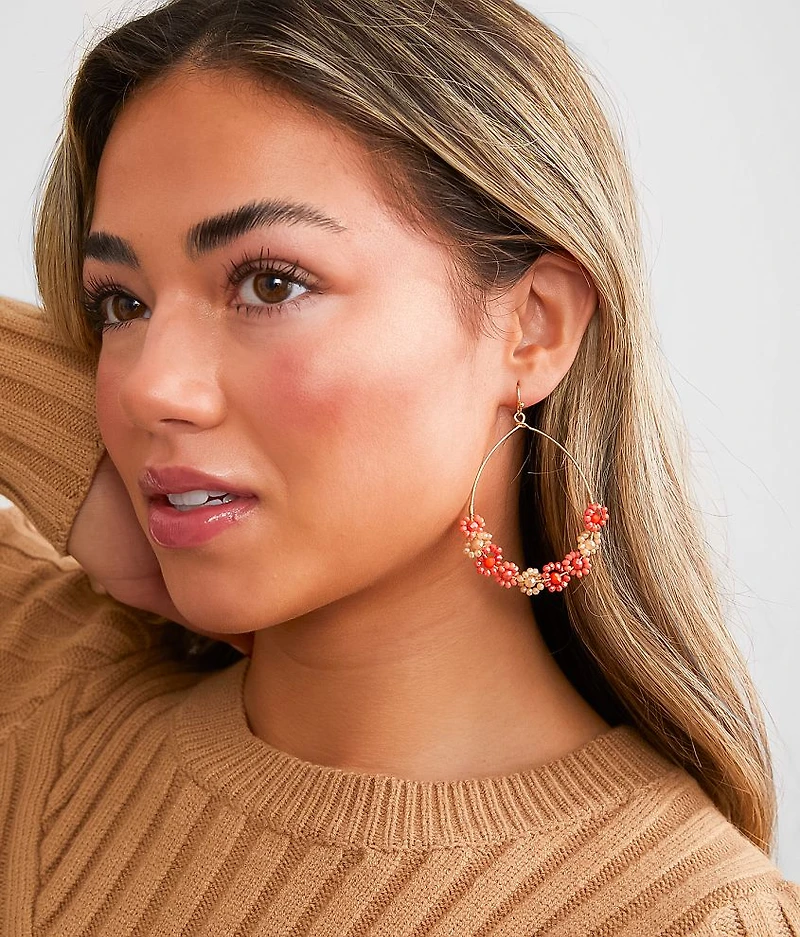 Flower Bead Drop Earring