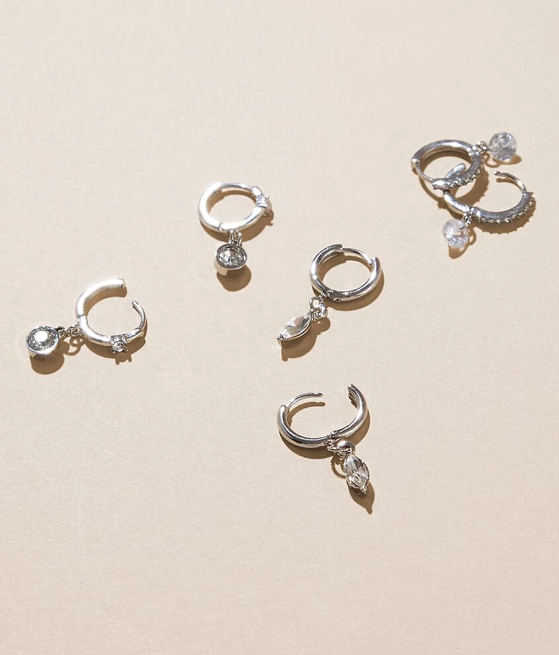3 Pack Rhinestone Hoop Earring Set