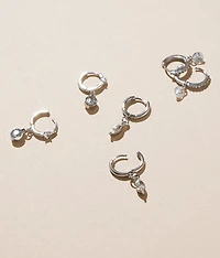 3 Pack Rhinestone Hoop Earring Set