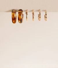 3 Pack Mixed Hoop Earring Set