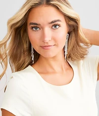 Rhinestone Fringe Statement Earring