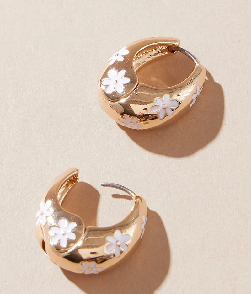 Floral Hoop Earring