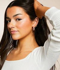 Floral Hoop Earring