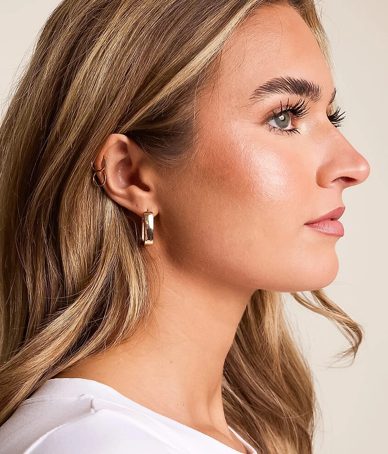 3 Pack Reversible Hoop Earring Set