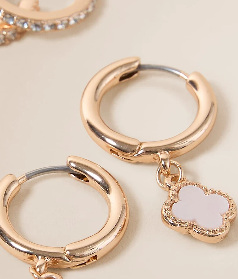 3 Pack Glitz Hoop Earring Set