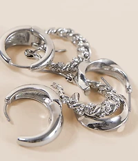 3 Pack Mixed Hoop Earring Set